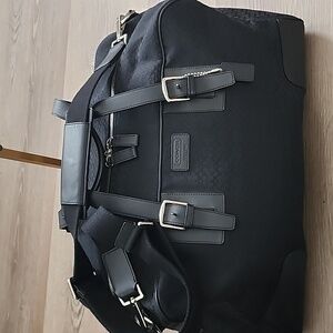 Coach Black Leather Travel Carry-On Weekender